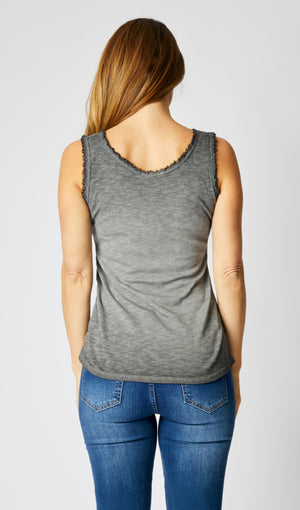 Distressed Raw Edge Tank