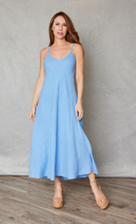 Spaghetti strap linen dress