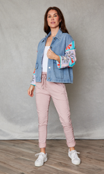 Rhinestone Super-Stretch Italian Pants Solid Colors - Jacqueline B Clothing