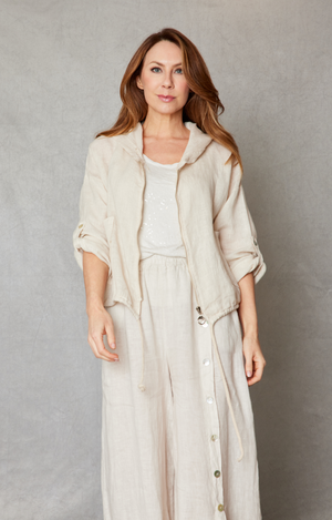Linen Zip-Up Hoodie (3 Colors)