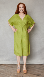 Linen Twist Front Dress