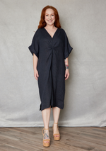 Linen Twist Front Dress