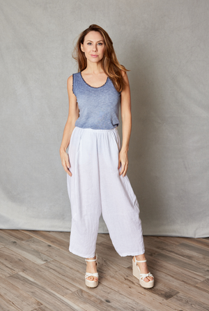 Linen Pant with Side Inset