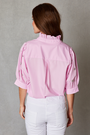 Jewel Sleeve Cotton Blouse