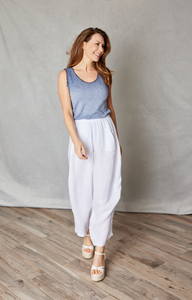 Linen Pant with Side Inset