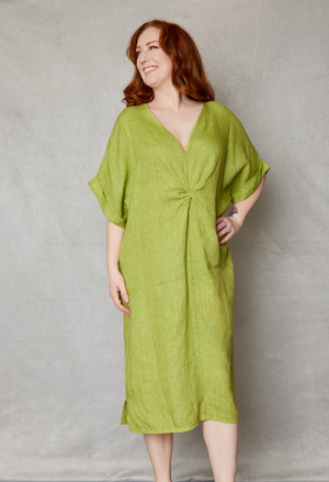 Linen Twist Front Dress