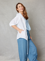 Linen hoodie with Star Patch