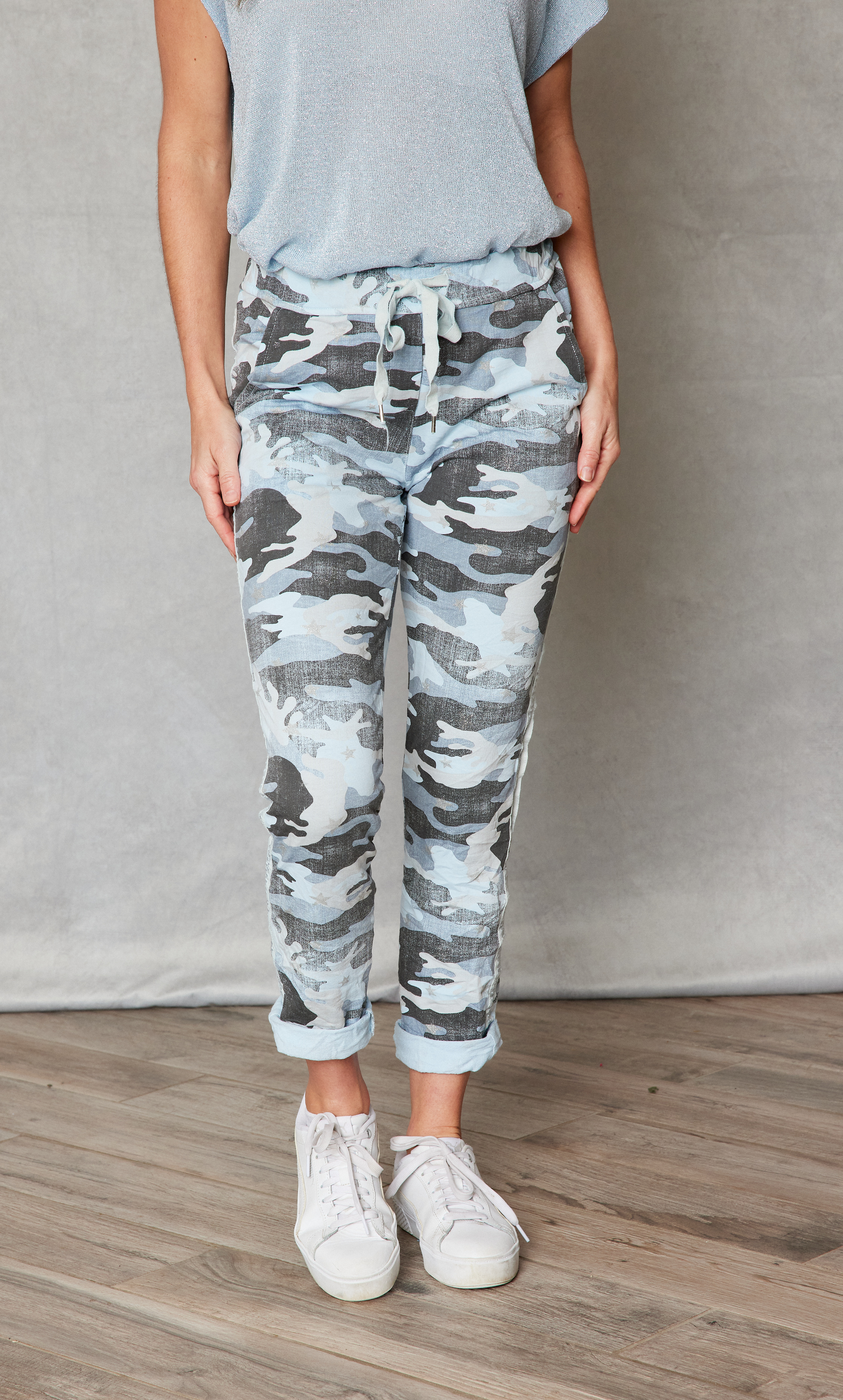 Soft Camo Pants w/ Mini Stars - Jacqueline B Clothing