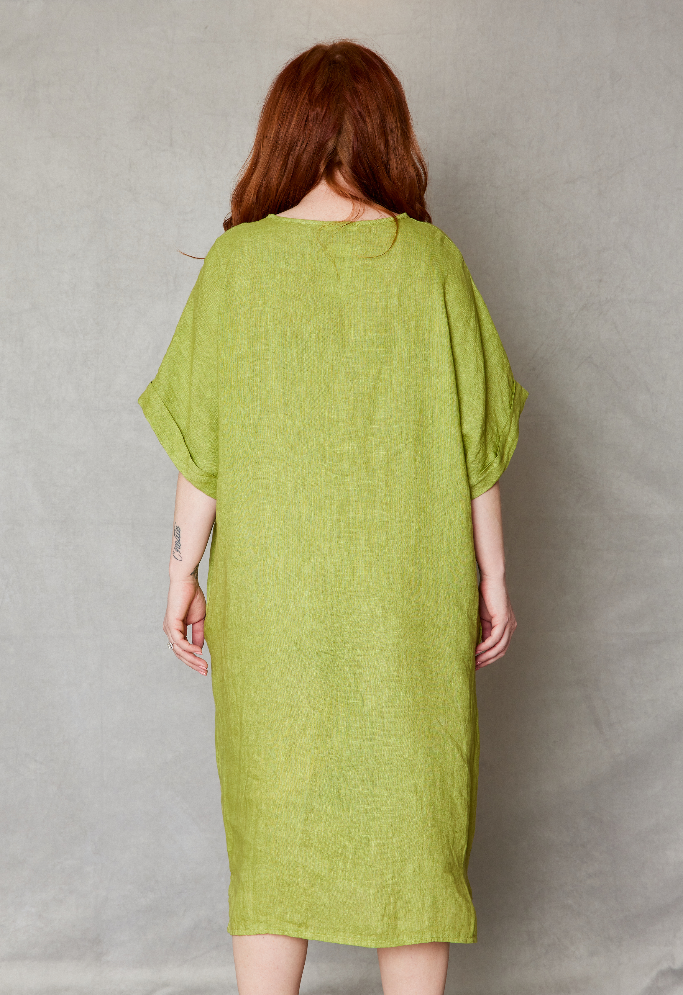 Linen Twist Front Dress