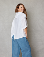Linen hoodie with Star Patch