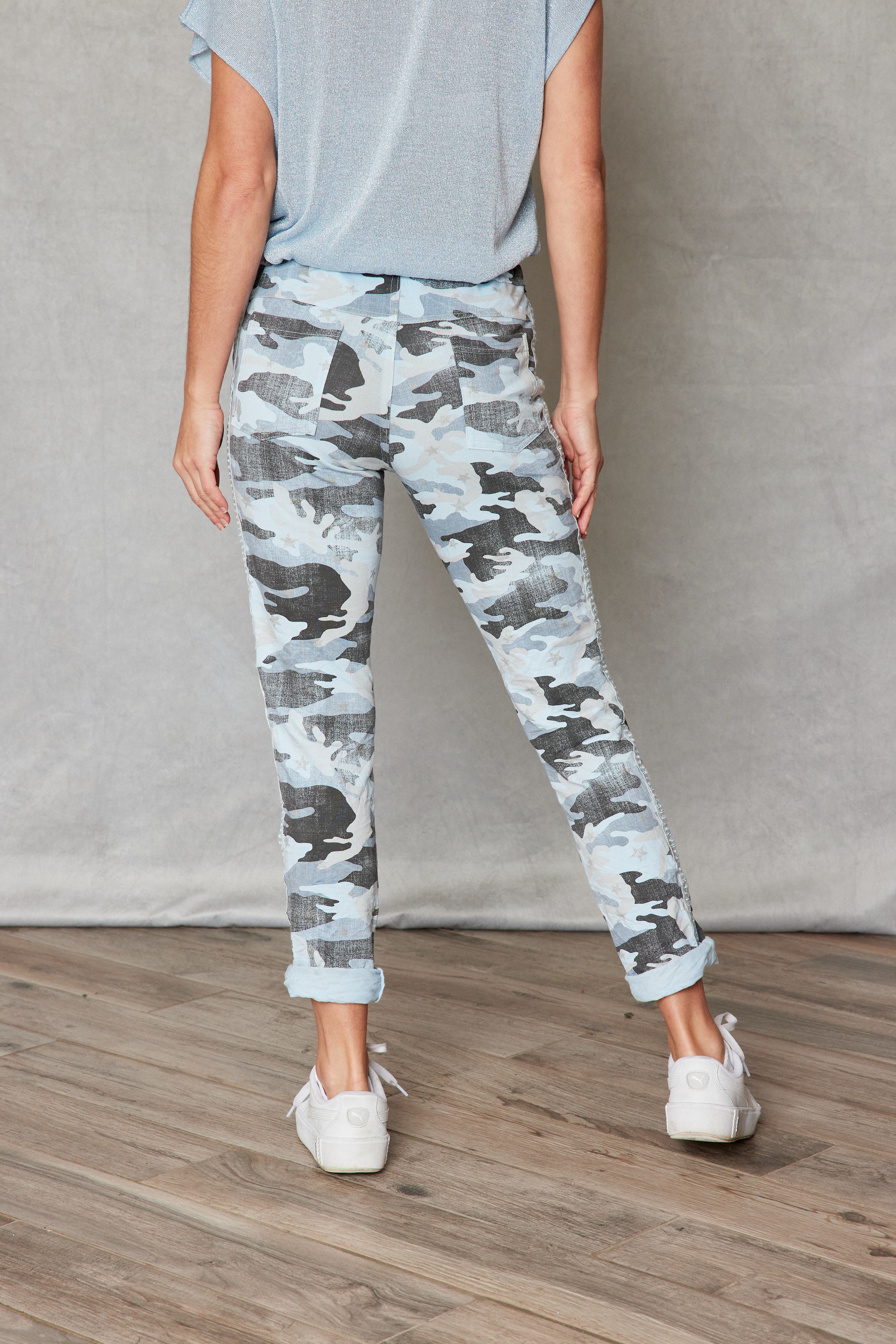 Soft Camo Pants w/ Mini Stars - Jacqueline B Clothing