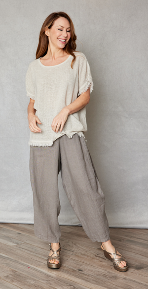 Linen Pant with Side Inset