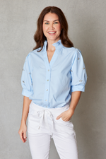 Jewel Sleeve Cotton Blouse