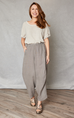 Linen Pant with Side Inset