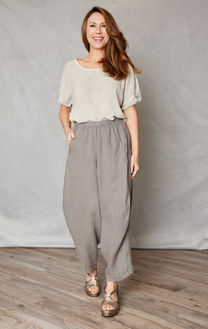 Linen Pant with Side Inset