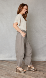 Linen Pant with Side Inset