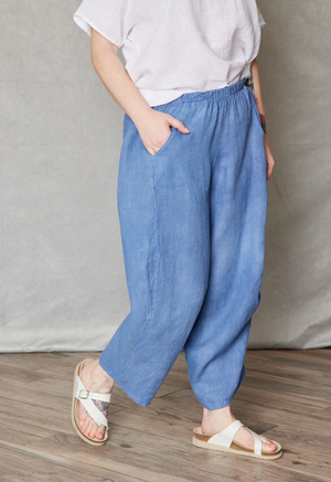 Linen Pant with Side Inset