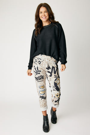 Silver Trim Ribbed Sweater (4 Colors)