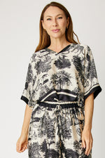 Pajama Style Jungle Pattern Top (2 Colors.Part of Set)