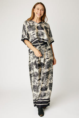Pajama Style Jungle Pattern Top (2 Colors.Part of Set)