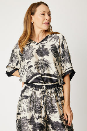 Pajama Style Jungle Pattern Top (2 Colors.Part of Set)