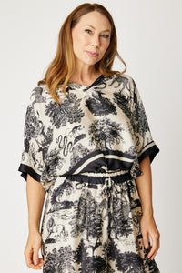 Pajama Style Jungle Pattern Top (2 Colors.Part of Set)