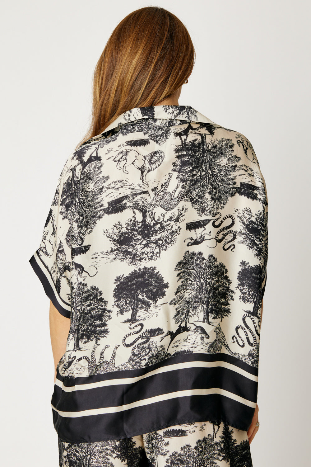 Pajama Style Jungle Pattern Top (2 Colors.Part of Set)