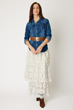 Tiered Lace Skirt (Off White)