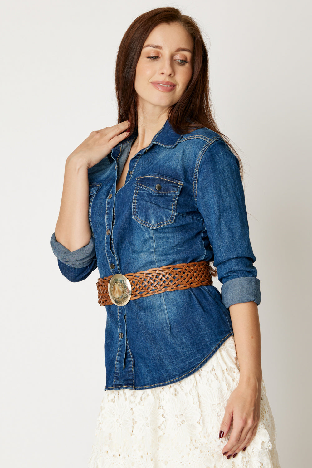 Denim Snap Shirt Long Sleeve