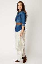 Tiered Lace Skirt (Off White)