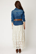 Tiered Lace Skirt (Off White)