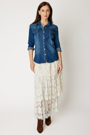Denim Snap Shirt Long Sleeve