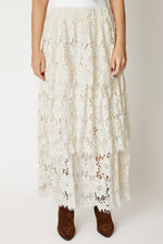 Tiered Lace Skirt (Off White)