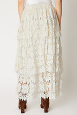 Tiered Lace Skirt (Off White)