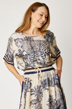 Racer Stripe Jungle Print Top