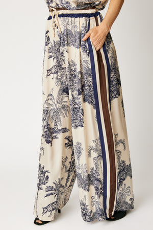 Racer Stripe Jungle Print Pant
