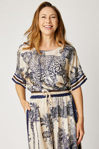 Racer Stripe Jungle Print Top