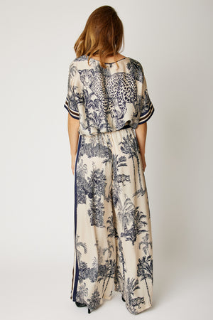 Racer Stripe Jungle Print Pant