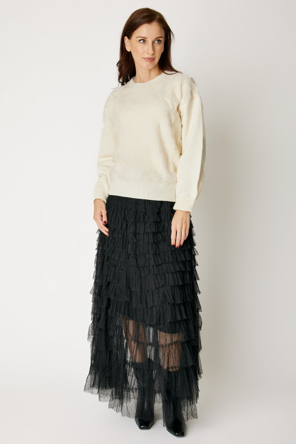 Swiss Dot Layered Skirt (3 Colors)