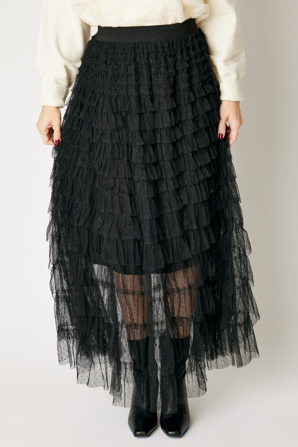 Swiss Dot Layered Skirt (3 Colors)