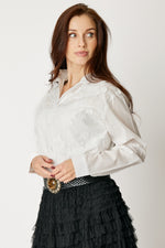 Floral Textured Button Down Blouse