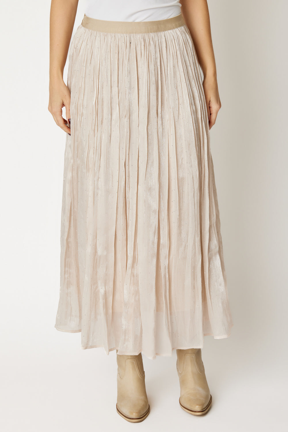Rhinestone Luxe Satin Skirt