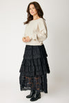 Tiered Lace Skirt Black