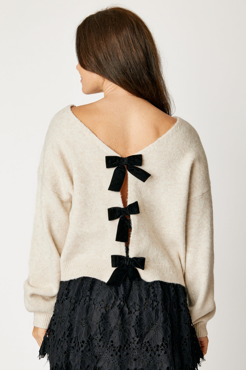 Velvet Bow Sweater (2 Colors)