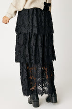 Tiered Lace Skirt Black