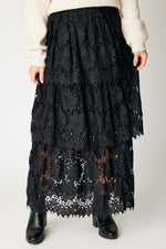 Tiered Lace Skirt Black