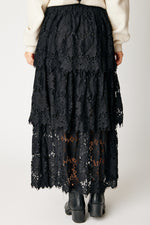 Tiered Lace Skirt Black