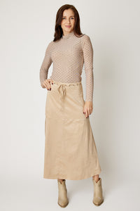 Faux Suede Tie Skirt
