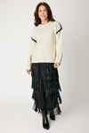 Blanket Stitch Sweater ( Black)