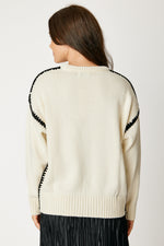 Blanket Stitch Sweater ( Black)